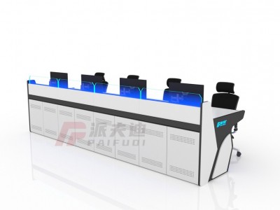 指揮中心監控操作臺加厚工作調度桌控制臺機柜科技感豪華平臺定制圖4